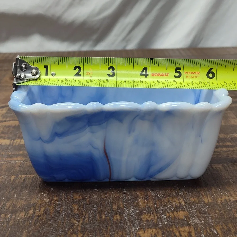 Vintage Akro Agate Bowl Made in the USA marble ruffled edge